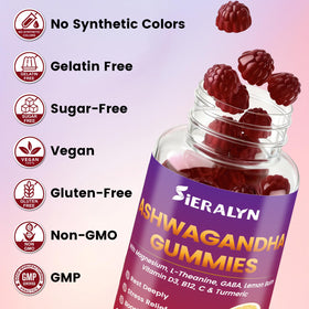Gummies Ashwagandha Sieralyn avec étiquette visible