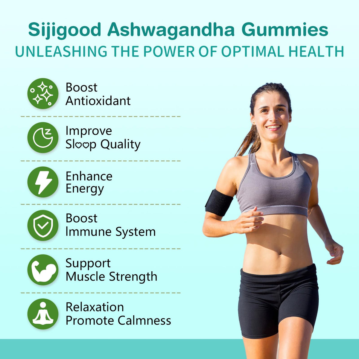 Gummies Ashwagandha Sijigood 60 fraise, présentation en lifestyle