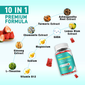 Gummies Ashwagandha Sijigood 60 fraise, vue de côté