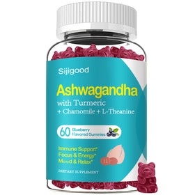 Gummies Ashwagandha Sijigood 60 unités saveur myrtille vue de face