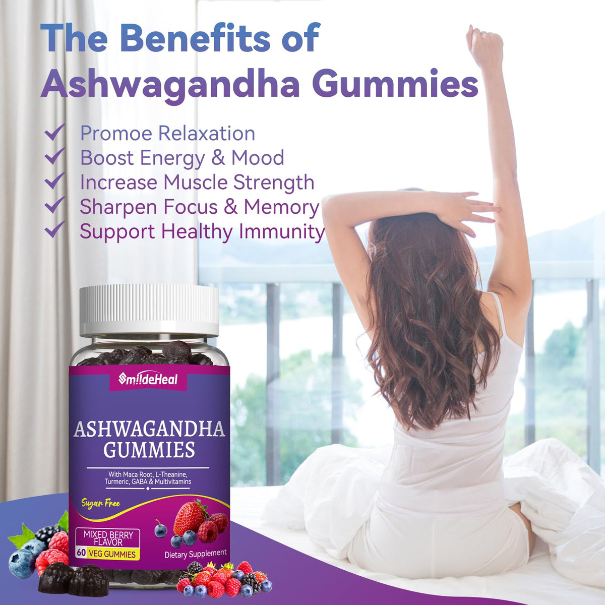 Gummies Ashwagandha SmildeHeal dans une main