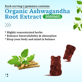 Gummies Ashwagandha Vazatisi avec ingrédients naturels