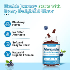 Gummies Ashwagandha Vazatisi avec un verre d'eau