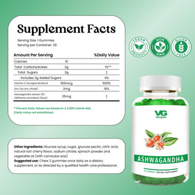 Gummies Ashwagandha VITA GLOBE 25mg en vue de près