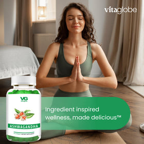 Gummies Ashwagandha VITA GLOBE avec les valeurs nutritionnelles