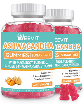 Gummies Ashwagandha WEEVIT paquet de 120 unités avec goût fraise