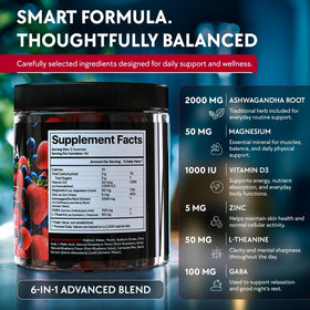 Gummies Ashwagandha YOLOBALANCE avec une main tenant une gomme