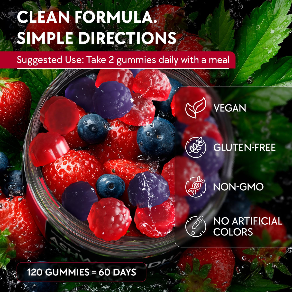 Gummies Ashwagandha YOLOBALANCE vue de dessus