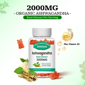 Gummies Ashwagandha Zetelixia, détails de l'étiquette et des ingrédients