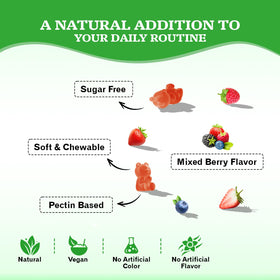 Gummies Ashwagandha Zetelixia, mise en scène sur une table