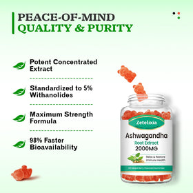 Gummies Ashwagandha Zetelixia, portion recommandée sur une cuillère