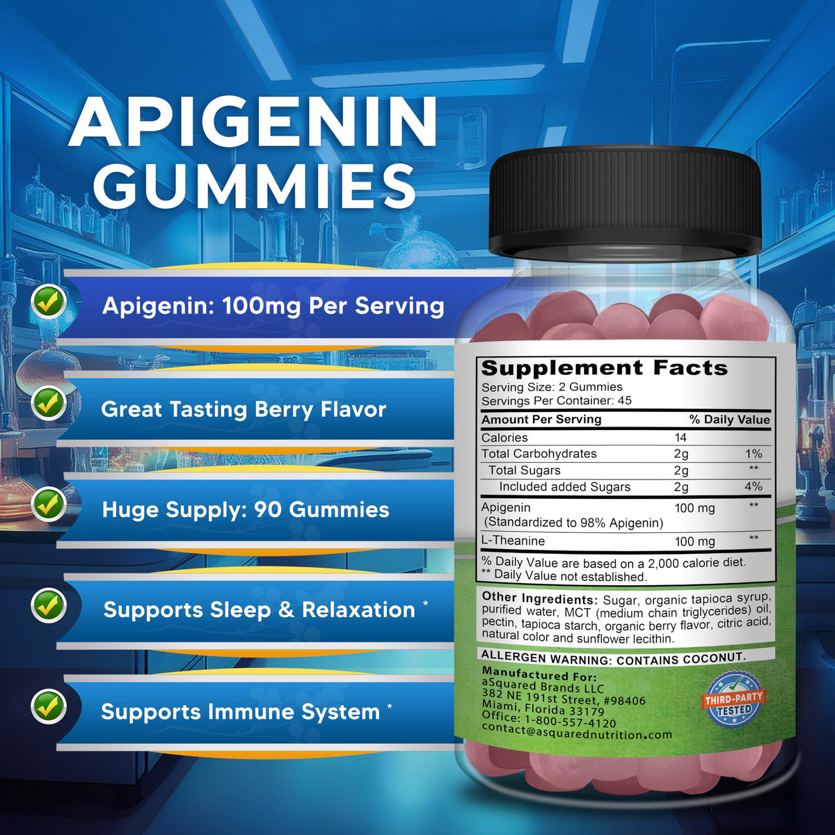 Gummies aSquared Nutrition sur une table en bois