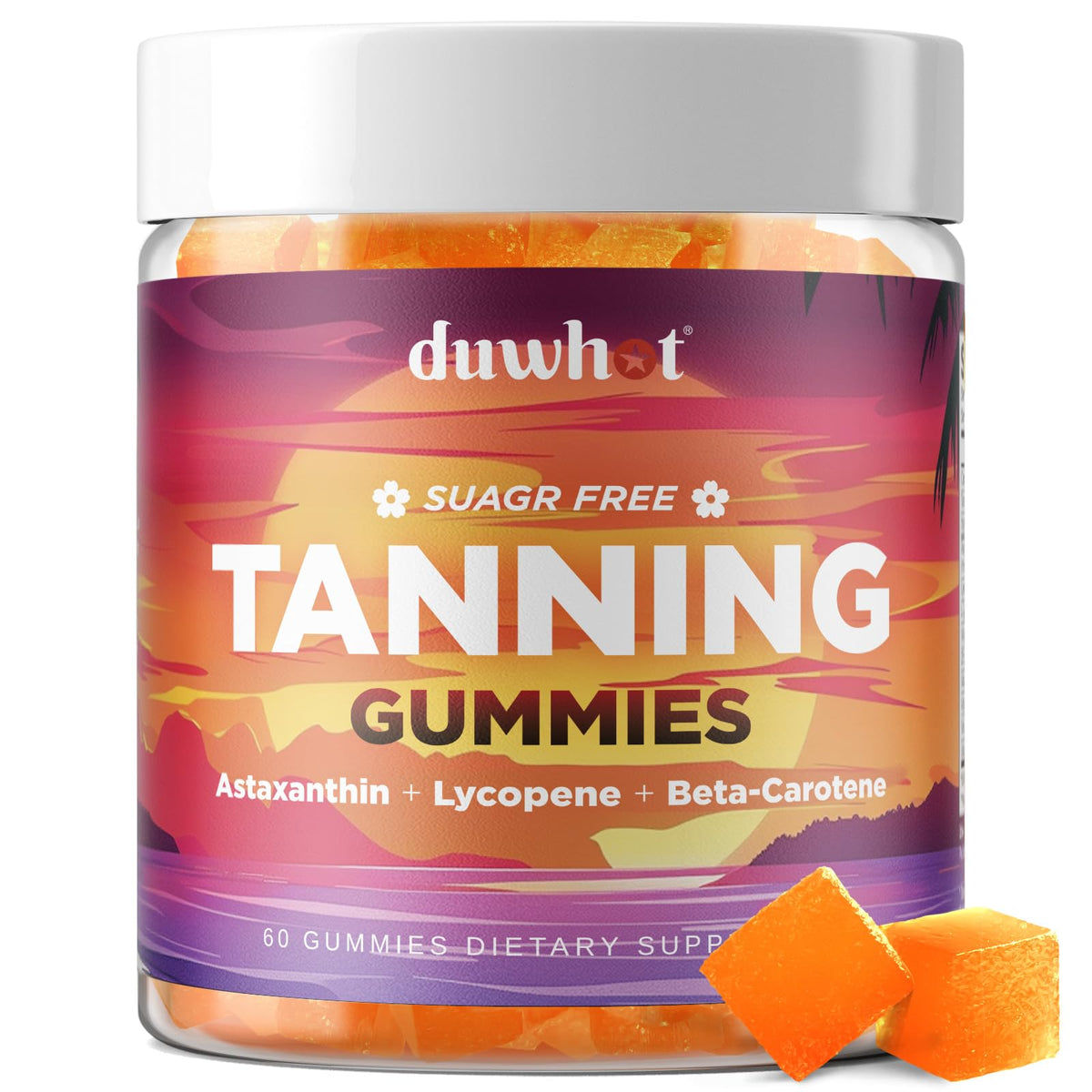 Gummies Astaxanthin 24mg duwhot vue de face dans l'emballage