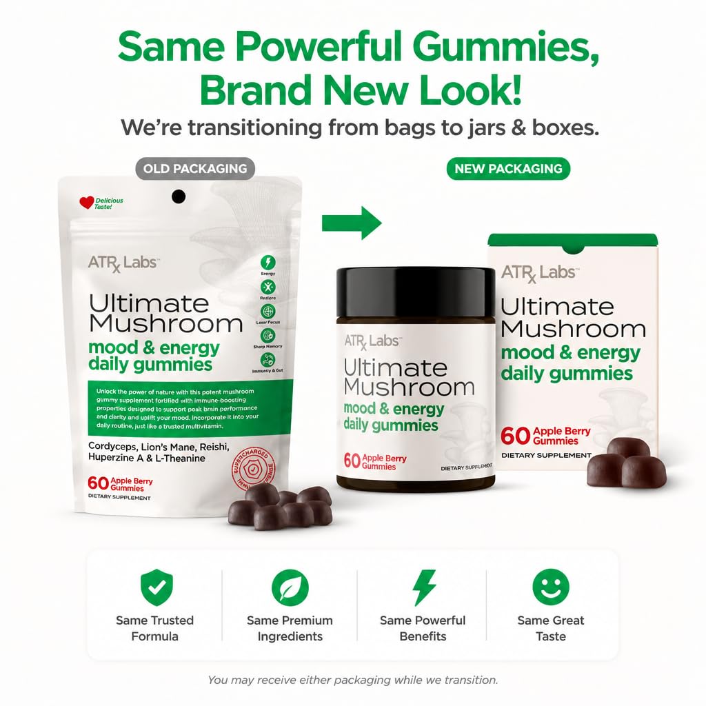 Gummies ATRx Labs avec saveur pomme baies sur fond blanc