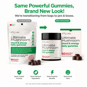 Gummies ATRx Labs avec saveur pomme baies sur fond blanc