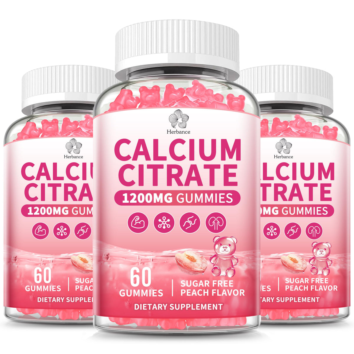 Gummies au calcium citrate Herbance, paquet de 3, vue avant