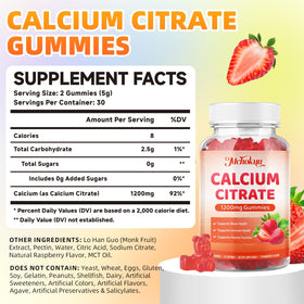 Gummies au calcium citrate Mchokuu montrant la texture et la couleur