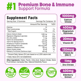 Gummies au calcium sur fond blanc