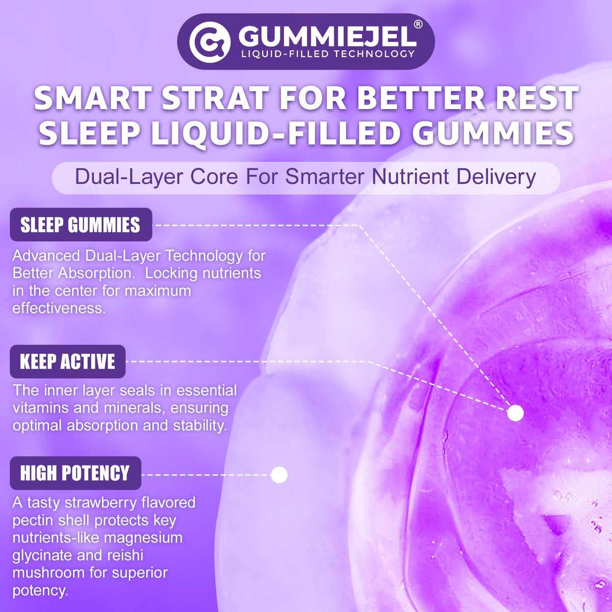 Gummies au champignon Reishi NEVISS avec des herbes en arrière-plan