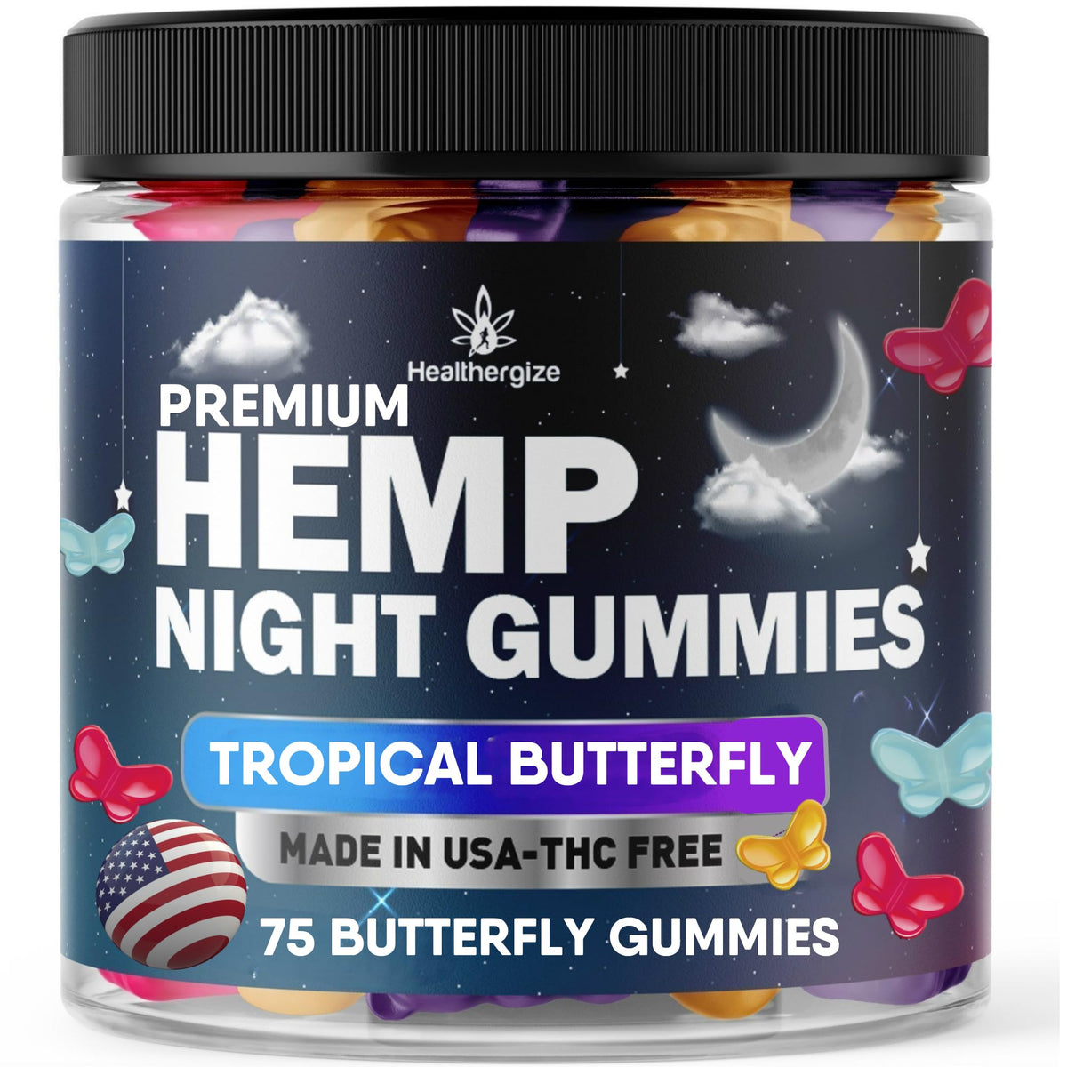 Gummies au chanvre Healthergize 75 compotes en boîte
