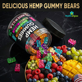 Gummies au chanvre Healthergize en forme d'ourson, saveurs variées