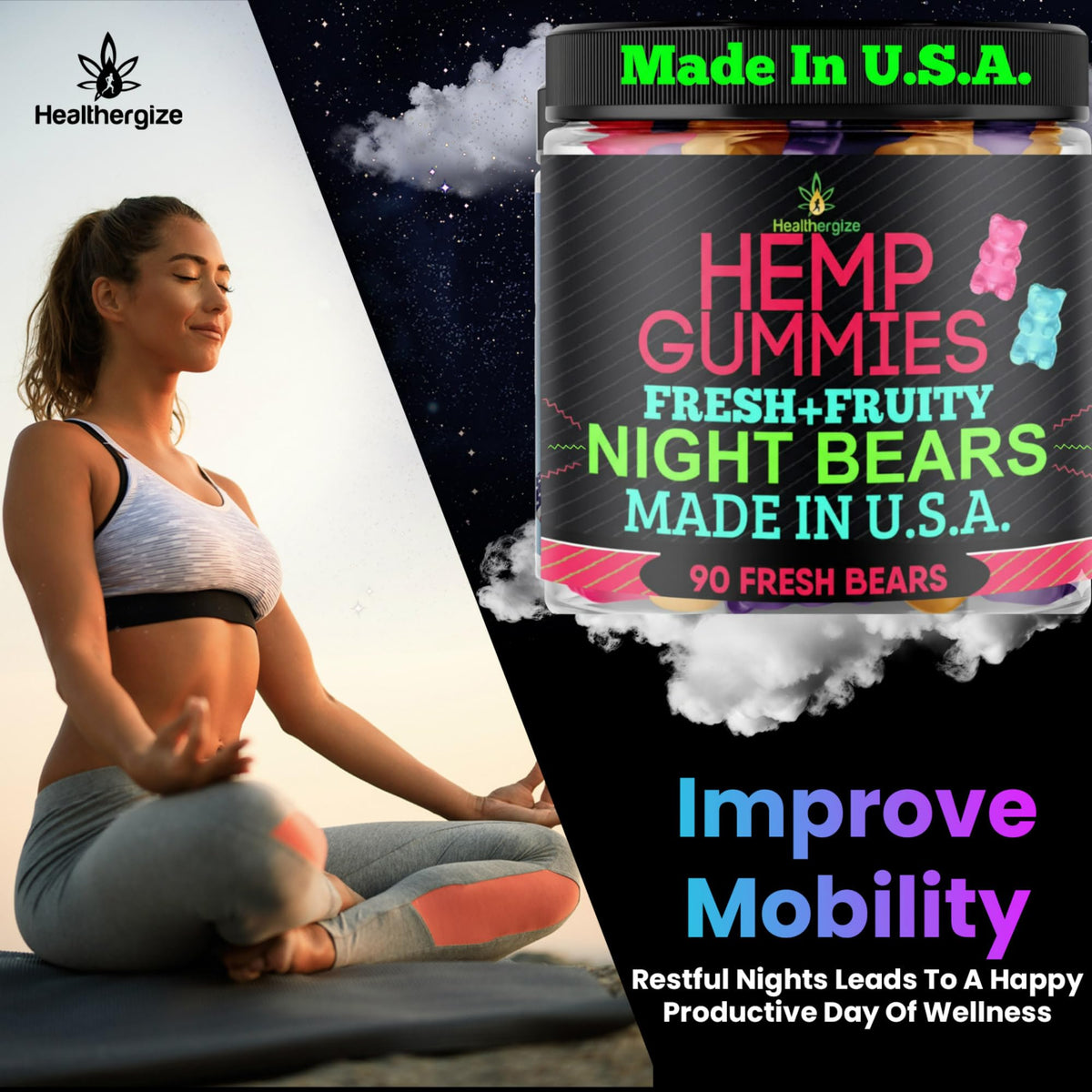 Gummies au chanvre Healthergize en gros plan