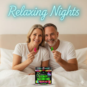 Gummies au chanvre Healthergize, pot ouvert avec gummies visibles