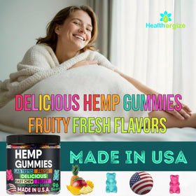 Gummies au chanvre Healthergize, saveur framboise bleue