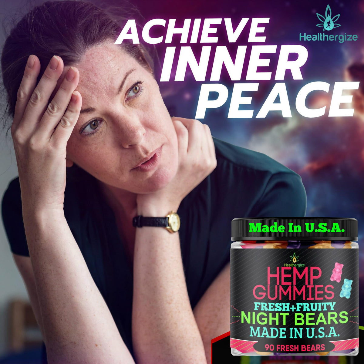 Gummies au chanvre Healthergize sur une assiette