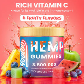 Gummies au chanvre HOOLOO, saveur pastèque, vue de côté
