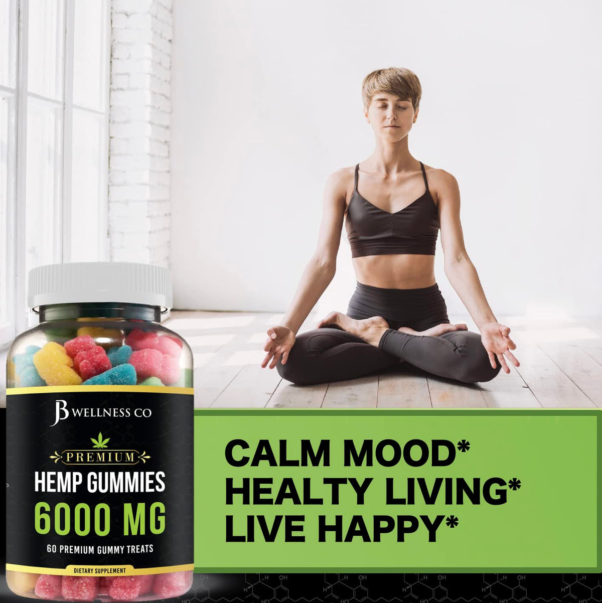 Gummies au chanvre JB Wellness Co sur une table