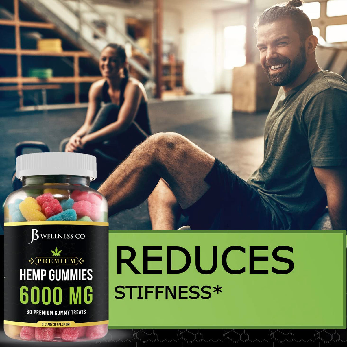 Gummies au chanvre JB Wellness Co vue de côté