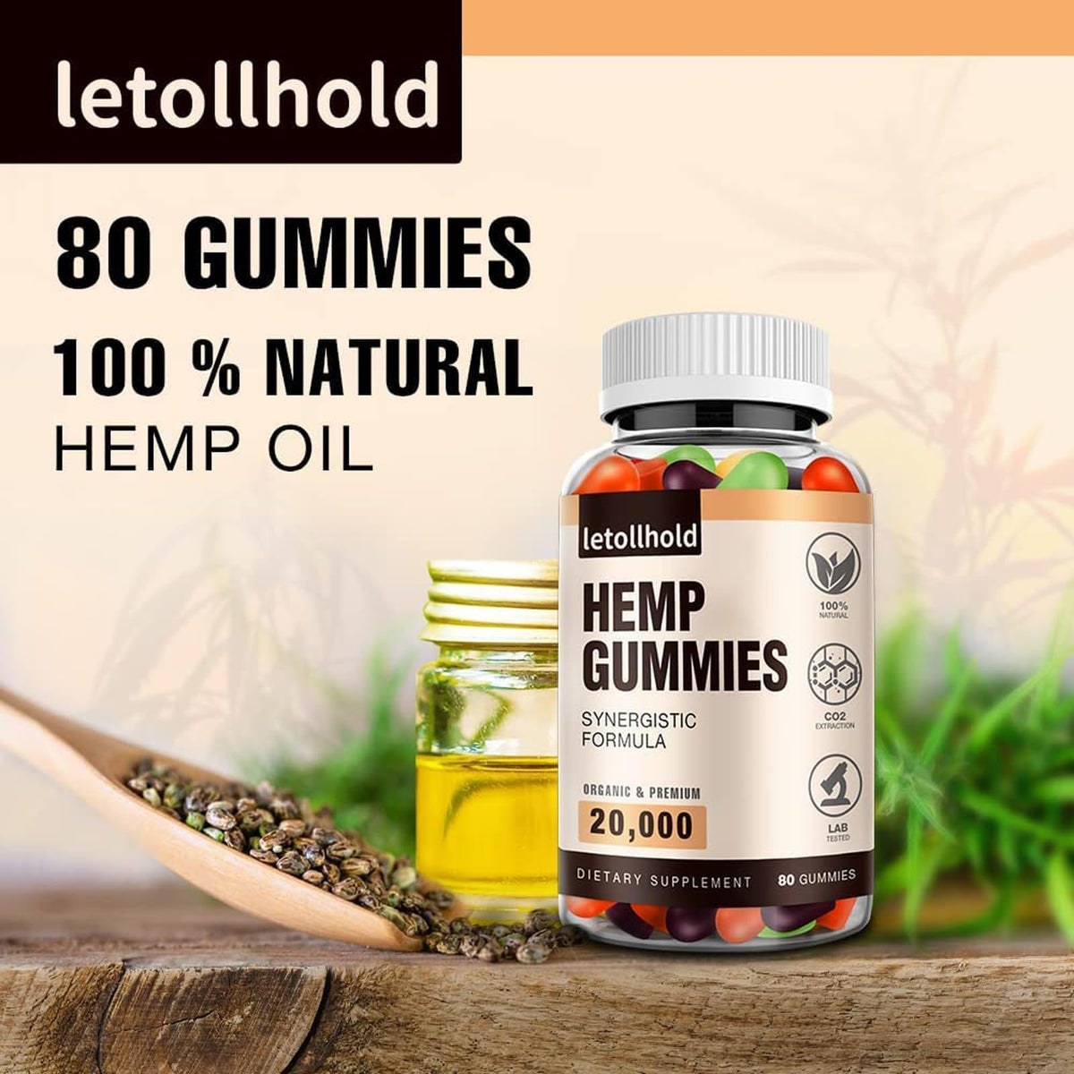 Gummies au Chanvre Letollhold arrière vue avec ingrédients