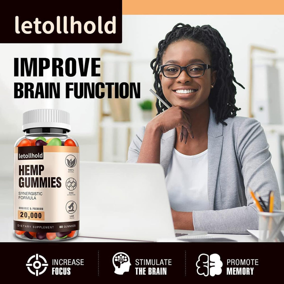 Gummies au Chanvre Letollhold sur une table