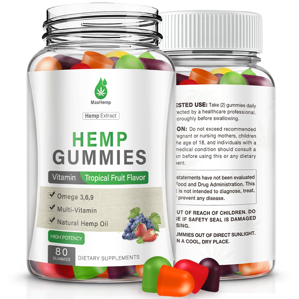 Gummies au chanvre MaxHemp pack de 209g face avant