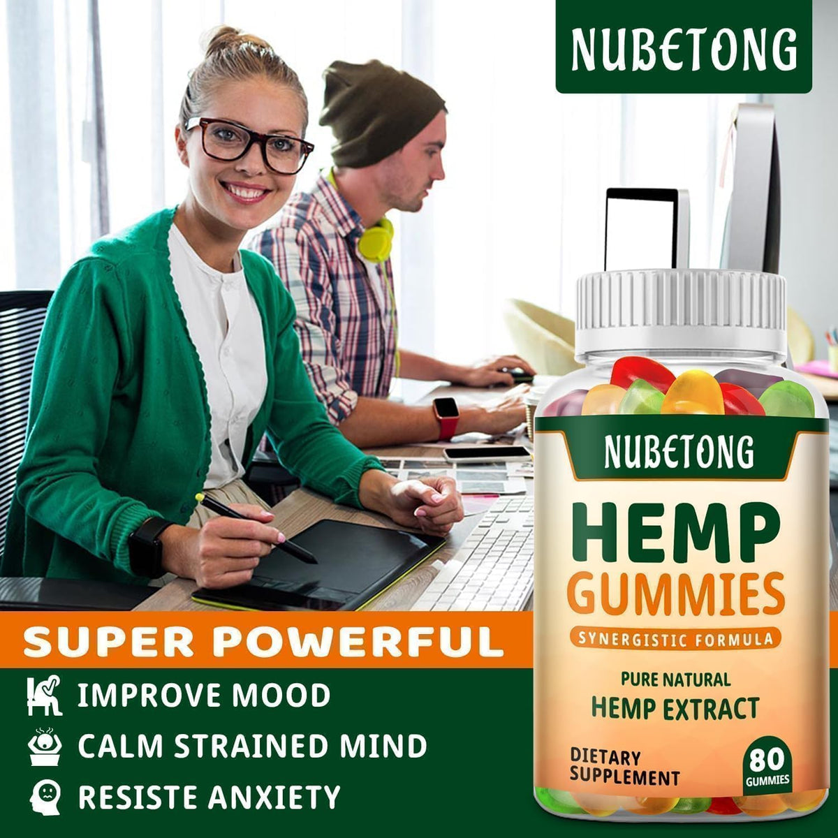 Gummies au chanvre Nubetong en milieu naturel