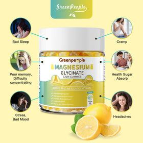 Gummies au citron GREENPEOPLE, présentation sur fond blanc
