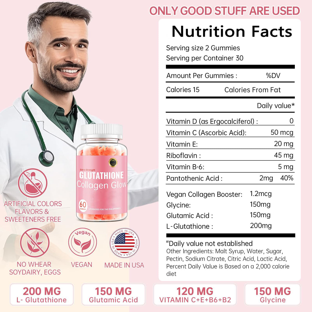 Gummies au collagène CHANGARLOAD avec une fraise à côté