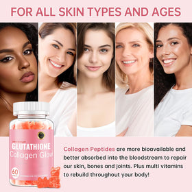 Gummies au collagène et glutathion sur une table