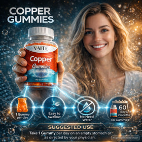 Gummies au cuivre VAITE sur une surface en bois
