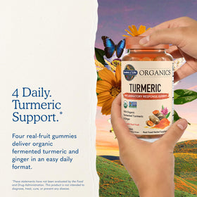 Gummies au curcuma Garden of Life sur une assiette