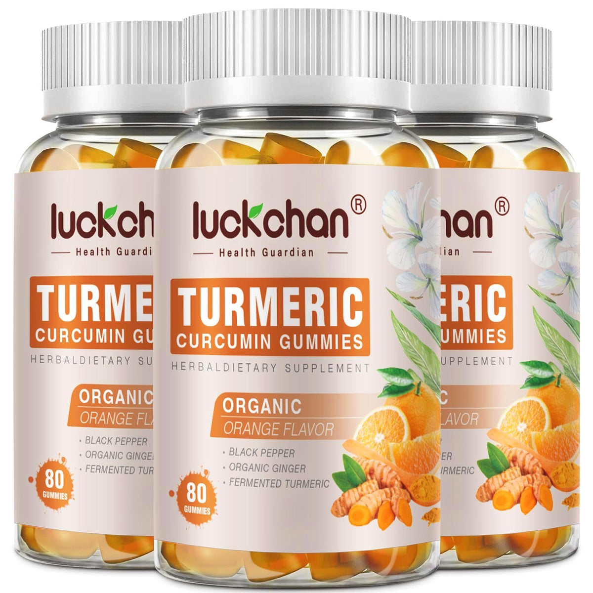 Gummies au curcuma LUCKCHAN paquet avant avec étiquette