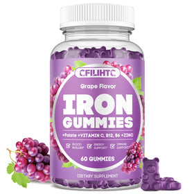 Gummies au fer CFILIHTC 60ct saveur raisin vue de face