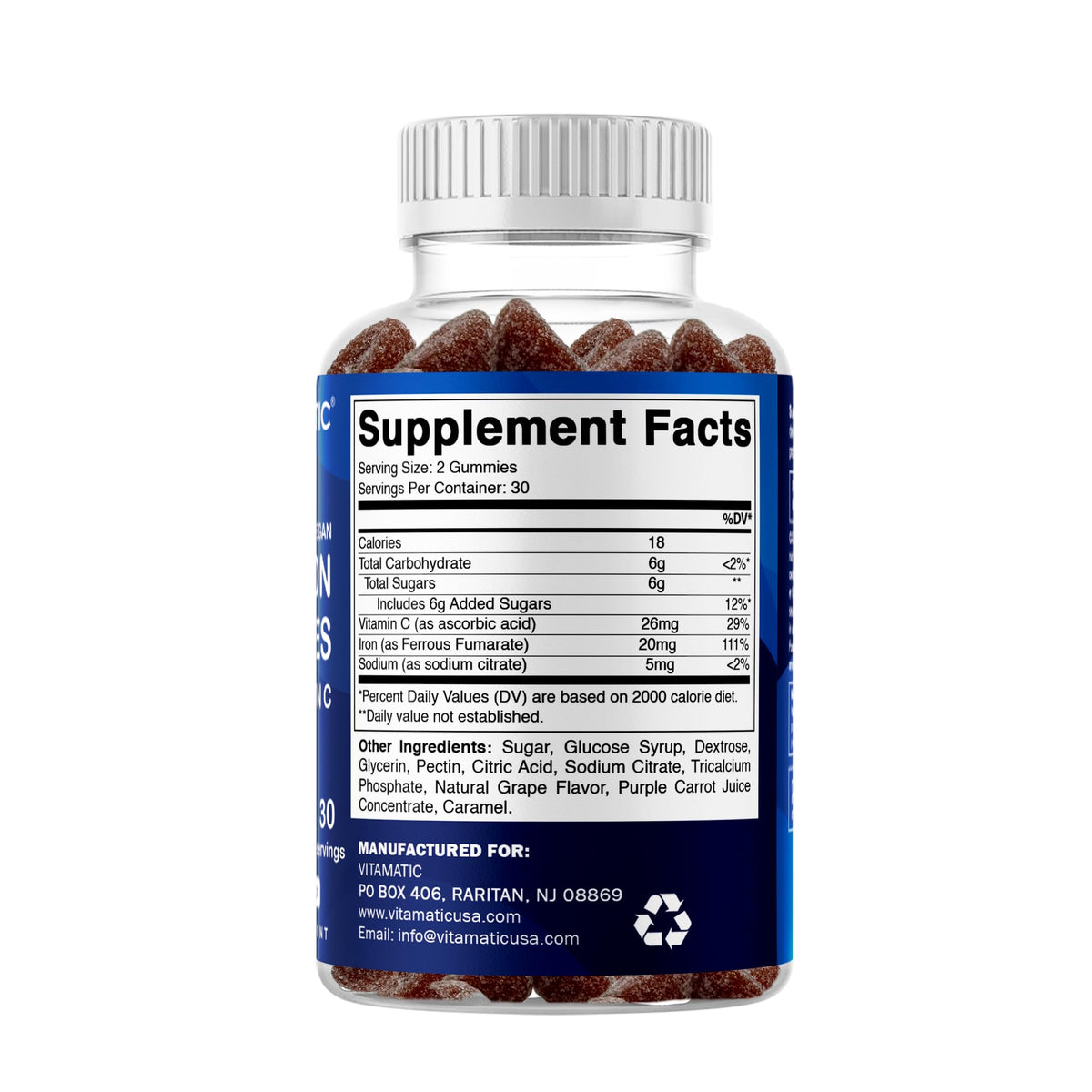 Gummies au fer Vitamatic ouvertes