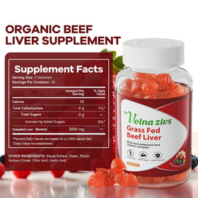 Gummies au foie de boeuf Velna zivs montrant la texture et la couleur
