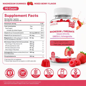 Gummies au goût de baies UXOEJIK, présentation des comprimés.