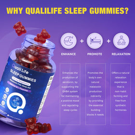 Gummies au goût fraise de QualiLife, présentation sur une table