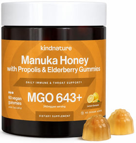 Gummies au miel de Manuka MGO 643+ de kindnature, vue de face