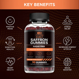 Gummies au saffran Effective Nutra, service de deux bonbons mélangés aux fruits