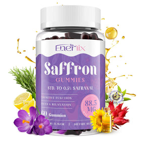Gummies au safran Enerlix en vue de face, emballage inclus